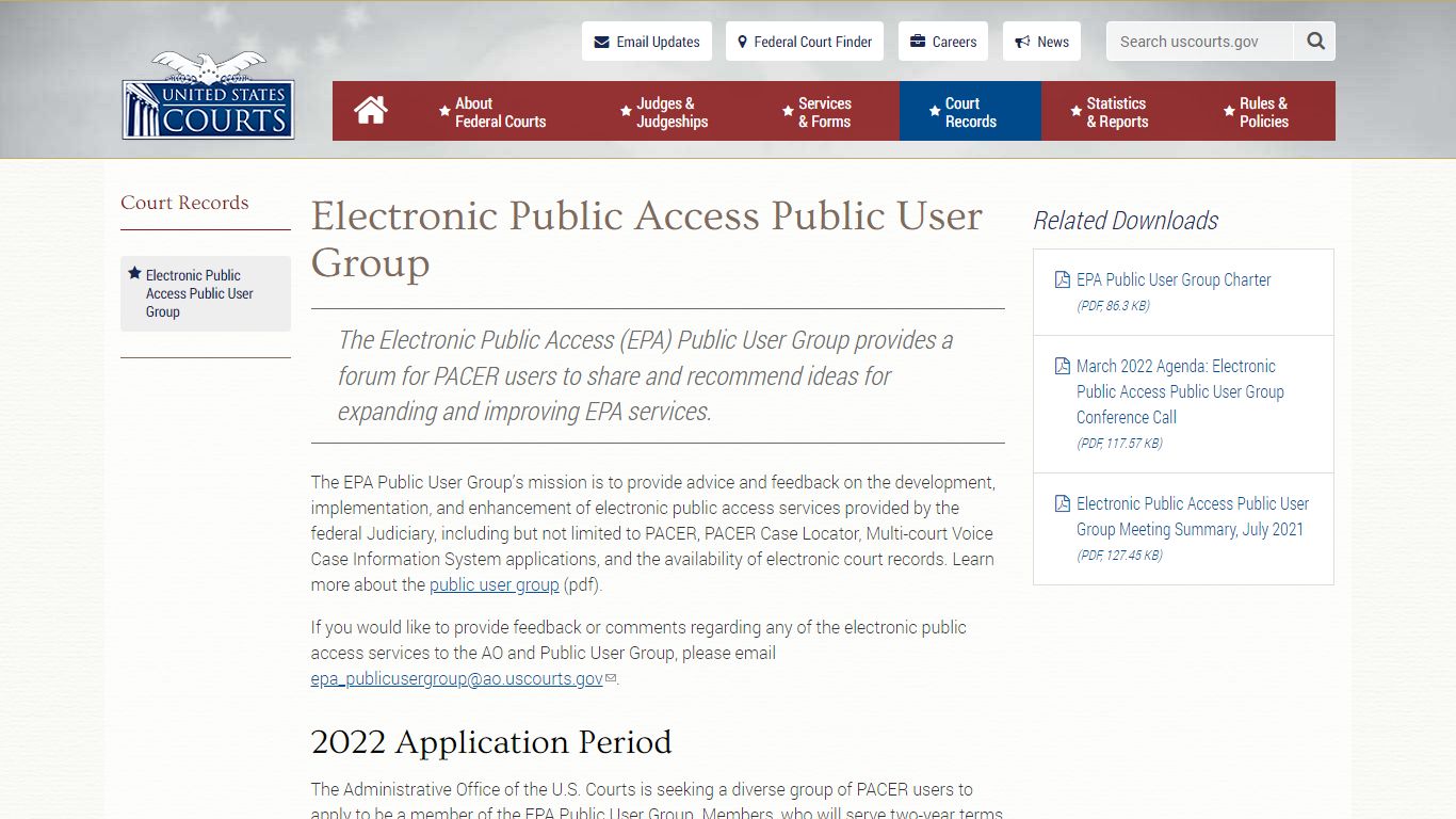 Electronic Public Access Public ... - United States Courts